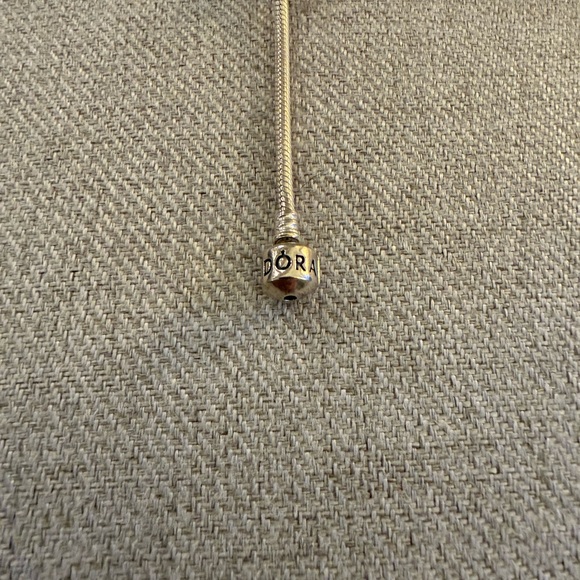 Pandora Silver Snake Chain Bracelet with Starburst Charms - Picture 4 of 7